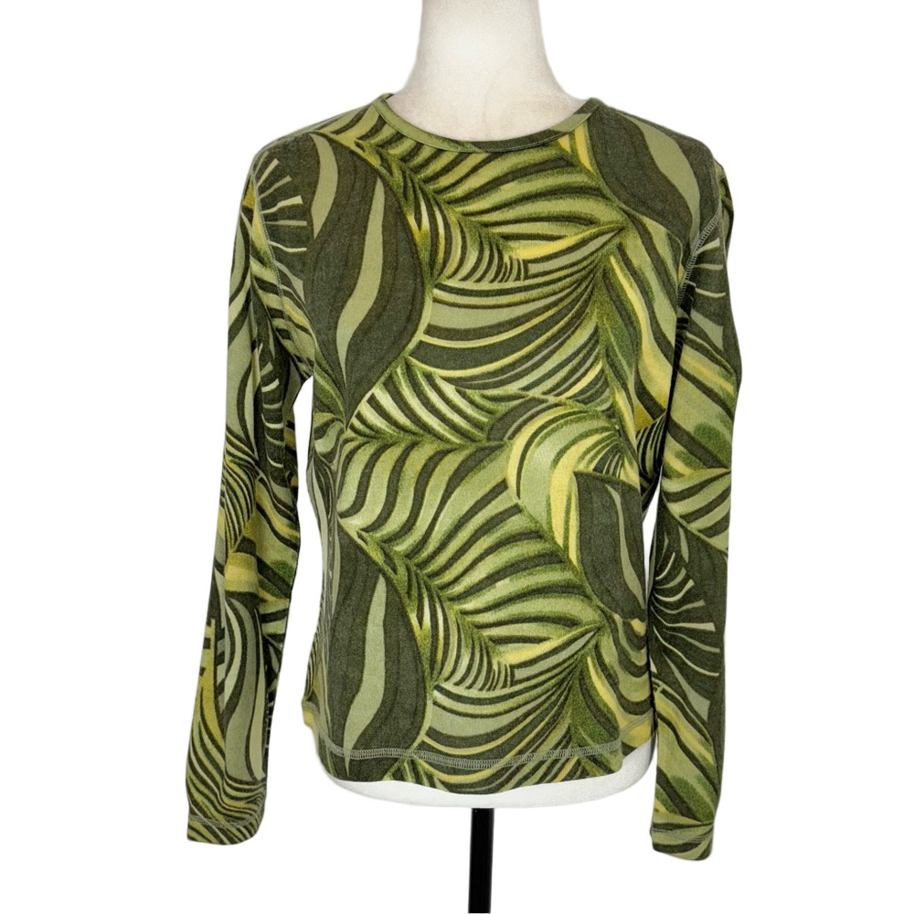 Puli green leaf-print sweater